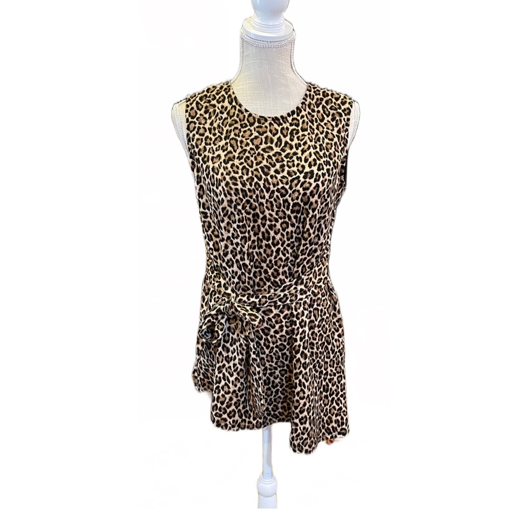 First Love by Lovelyn Leopard Tank With Wrap Tie Womens Size Medium